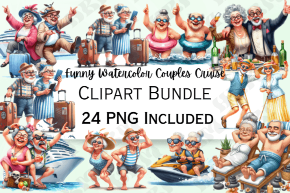 Download Funny Old Couple Cruise Clipart - Couple Collection