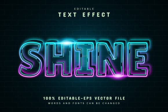 Download Shine Neon Line Text Effect - Shine Collection
